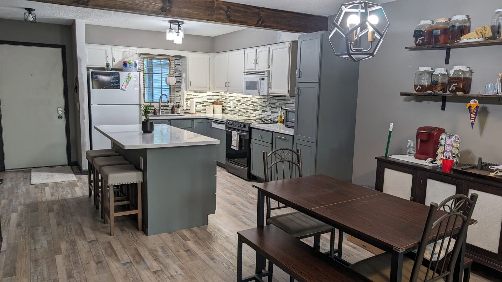 Open concept kitchen dining remodel Davenport IA