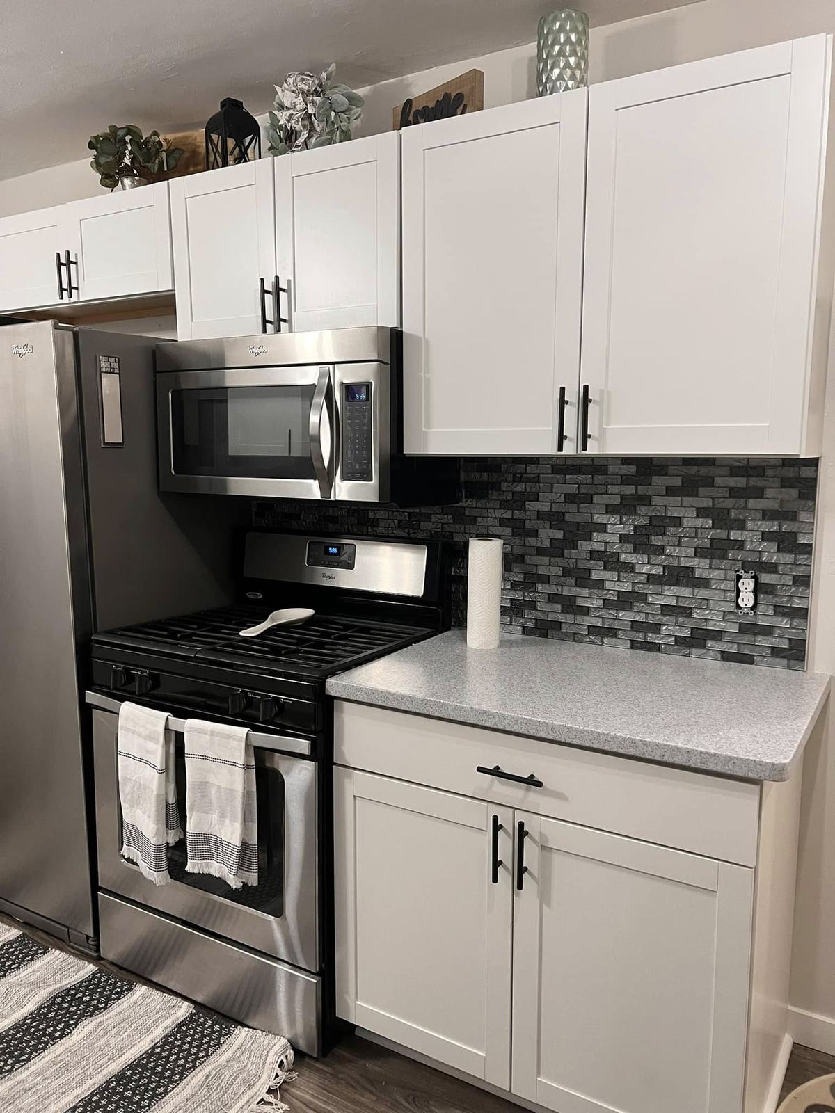 White U-shaped kitchen remodel Davenport IA