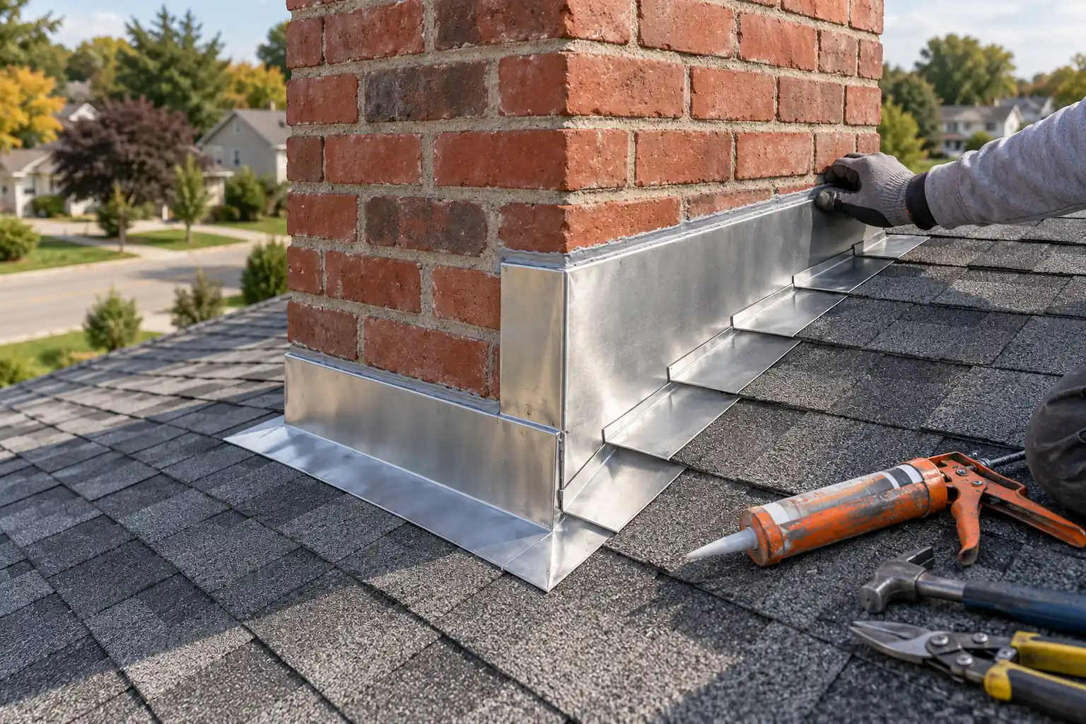 Chimney flashing repair Davenport IA