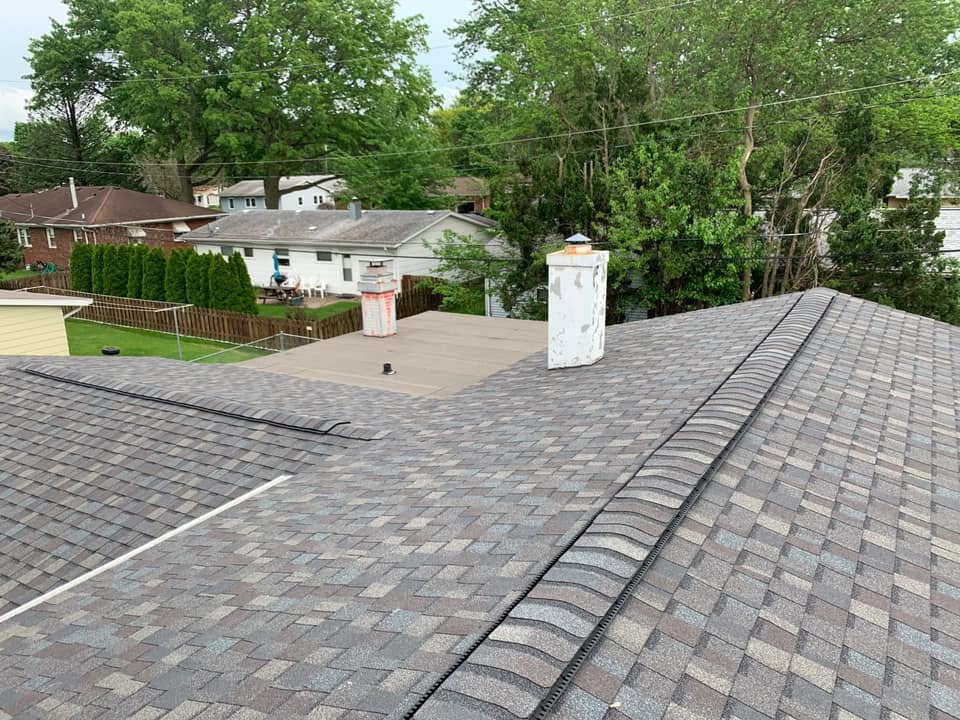 Gray shingle roof ridge and vent Davenport IA